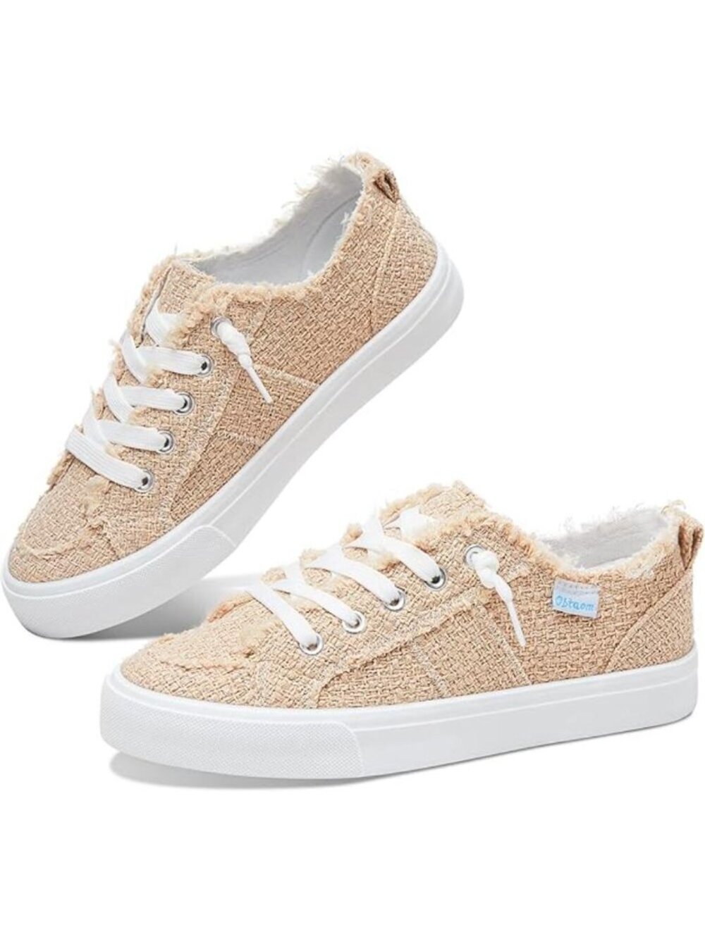 Women's Light Ton Sneaker Washed and Leopard Canvas Slip on Shoes Fashion